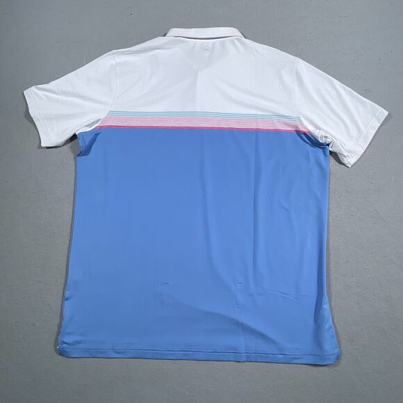 Peter Millar Crown Crafted Polo Shirt Men Size‎ XXL JULIUS Blue White NWT - Picture 9 of 11